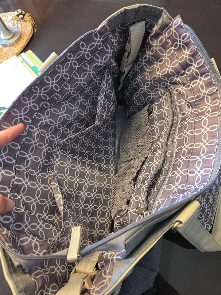 Carter's Just For You Duaper Bag In Gray Canvas - Image 4 of 4