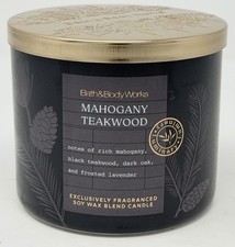 Bath  Body Works MAHOGANY TEAKWOOD Large 3-Wick Candle, 14.5oz