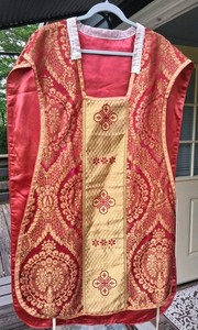 Vintage Red Fiddleback Chasuble