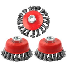 Paquete de 3 cepillos de rueda de alambre WENORA para amoladora angular, alambre de amoladora de 4 pulgadas...