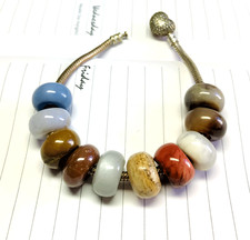 10 Pcs. Natural Multi Gemstone 5mm Big Hole Beads Large Hole Beads 14x8mm Beads