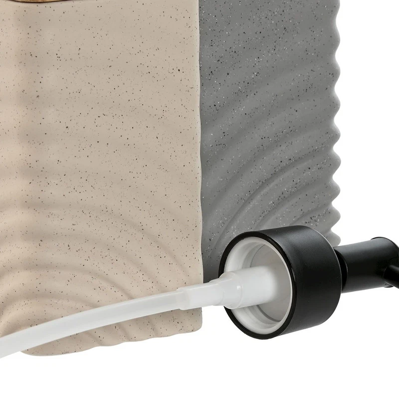 Dosasapone Bagno Dolomite e Bambù 320 ml Beige o Grigio Dispenser Sapone Liquido, fotografia 8 di 9