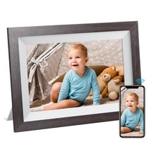 Kodak 10" Wi-Fi Digital Picture Frame, Solid Wood Tone Frame Chocolate RCF-1012W