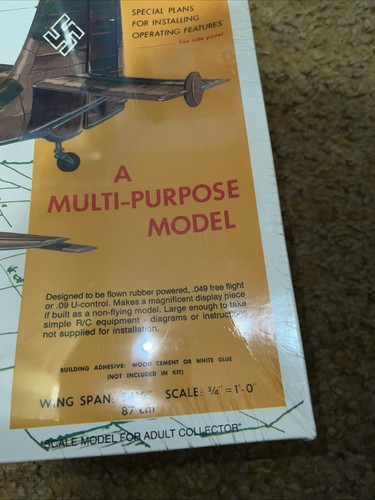 GUILLOWS Giant Scale Balsa WWII German Dive Bomber Ju87B Stuka Kit #1002 - Picture 2 of 10