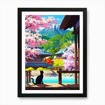 Asiatische Landschaft 9 Kunstdrucke gerahmt Wandbild Poster Leinwanddruck Bild