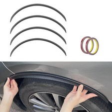 New 4x Car Wheel Eyebrow Arch Trim Lips Strip Carbon Fiber Effect Fender Flares