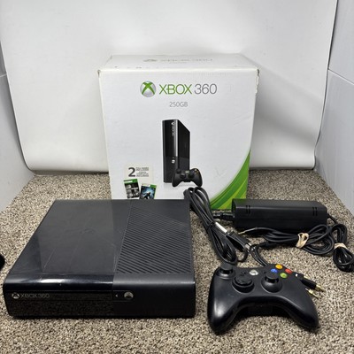 Xbox 360 E 250GB Bundle Console In Box Controller Cables No Games Tested