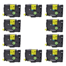 10  Black/Yellow Compatible With Brother HSe-641 0.7" Heat Shrink Tube 18mm 2:1