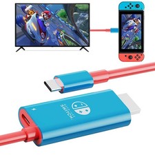 Portable Switch Dock USB Type C to HDMI Conversion Cable for TV Docking Mode ...