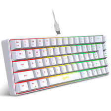 68 Keys Gaming Keyboard Wired RGB Backlit Mechanical Feel Portable Mini Keyboard