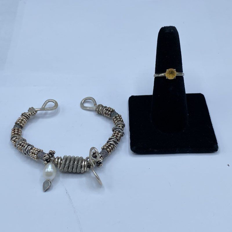 Sterling Silver Assorted Ring/Bracelet Jewelry Bundle 2pcs 35.0g