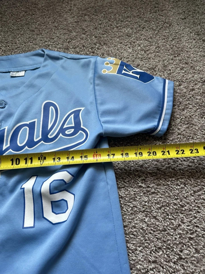 Camiseta de béisbol azul bebé Billy Butler de los Reales de Kansas City MLB Foto 3 de 4