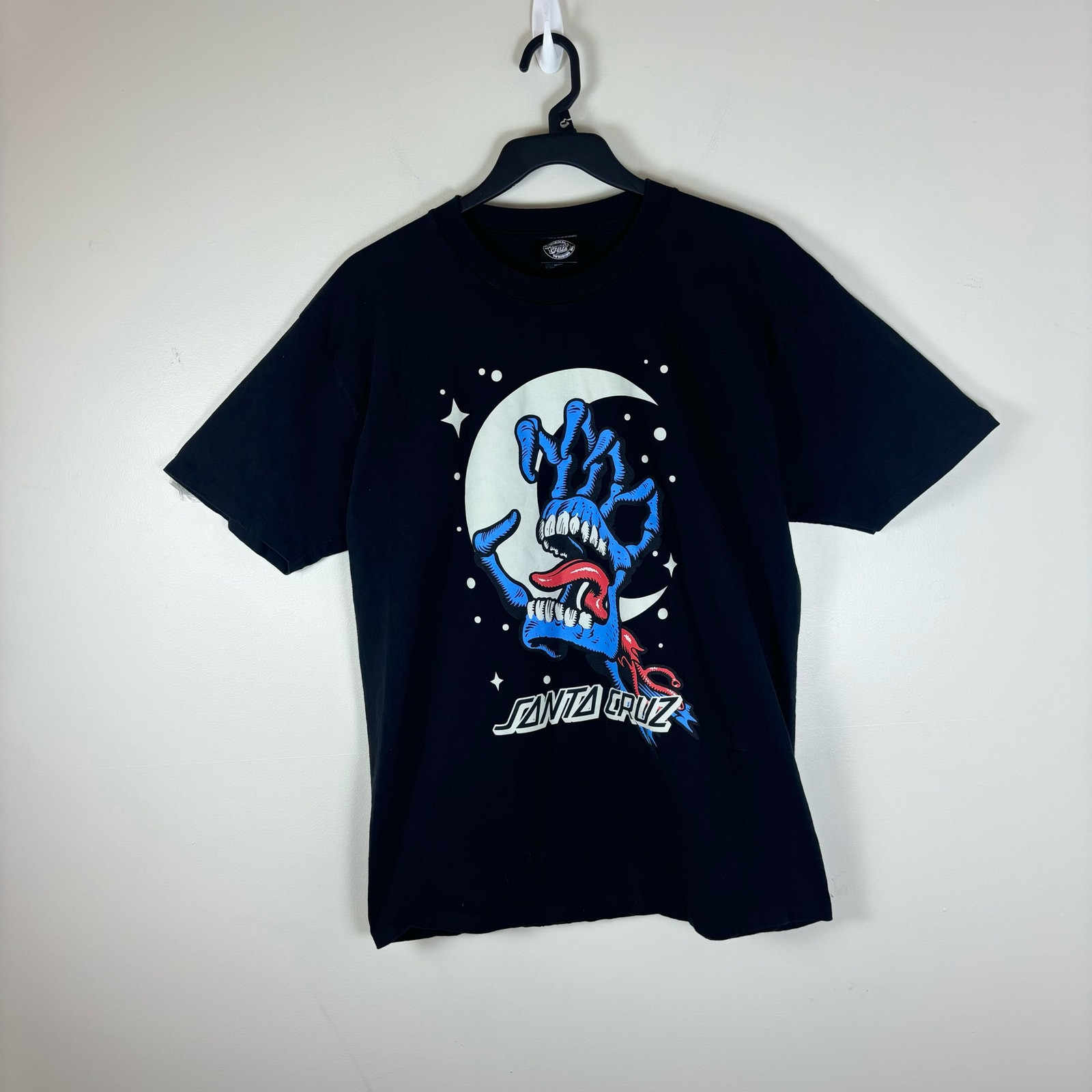 Santa Cruz Cosmic Bone Hand Streetwear Y2K Graphic T-Shirt - Men's Size Large