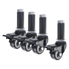 4pcs Swivel Expanding Stem Caster with Brake 1.5" Diameter 88Lbs Load Capacity