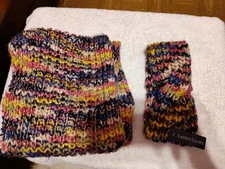 Faded Glory Infinity Scarf & L Headband Multicolor Acrylic/Poly RN#45836