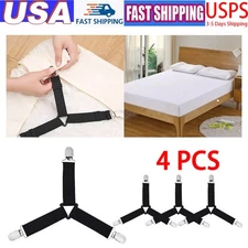 Bed Sheet Fasteners Suspenders Straps Adjustable Elastic Mattress Covers Clips