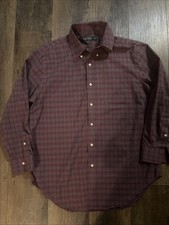 Lauren Ralph Lauren Button Down Shirt Mens 16.5 32/33 Classic Fit Non Iron Pony