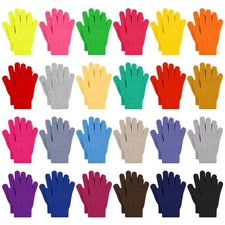 24 Pairs Kids Gloves Winter Magic Gloves Warm Knitted Stretchy Full Fingers G...