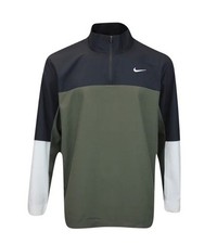 Nike Golf Club Dri Fit 1/2 Zip Pullover Vented Black Jacket Mens S FQ1155