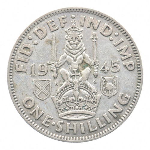 SILVER Quarter-Sized 1945 Great Britain 1 Shilling World Silver Coin *130