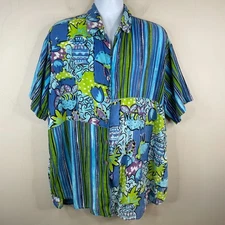 Vintage Womens Beachy Art To Wear Gauzy Coastal Tunic Top Size M Oversized