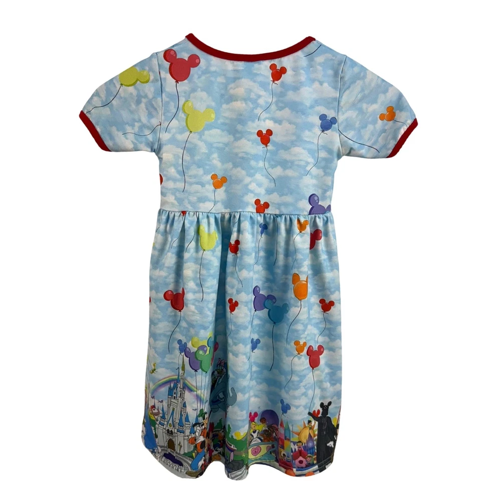 Vestido Globo Estampado Personaje Parque 4T Niñas Cielo Nube Escena Boutique Foto 2 de 4