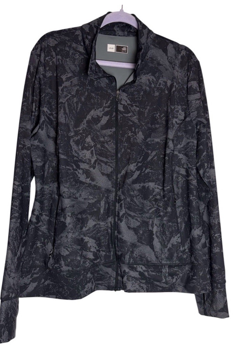Lole Gray Marble Patterned Active Jacket - image 1
