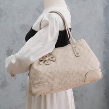 GUCCI Ssima Princy Hand Tote Shoulder Bag Leather