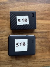 Lot of 2 WD 5TB Portable HDDs, 1x My Passport + 1x Elements, USB 3.0, 10TB Total