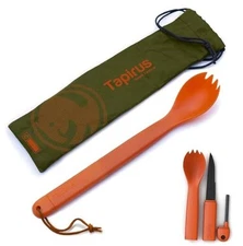  Spork Tactical | BPA Free Spoon Fork, Stainless Steel Knife and Fire 1 Orange