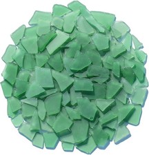 Sea Glass Pieces 34oz Green Frosted for Crafts, Decor, Aquarium Filler