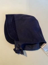 NWT Janie and Jack Navy Blue Wool Velvet Bonnet Hat Bow 12-24 Months