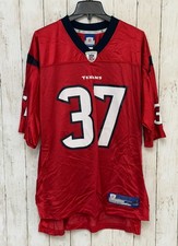 Houston Texans Davis #37 Reebok NFL Football Jersey Mens Large Red Vintage