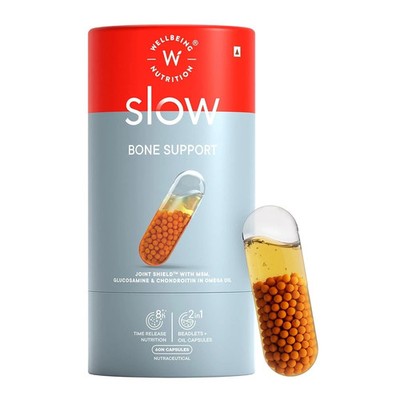 Wellbeing Nutrition Slow Bone Support Supplement mit Glucosamin - 60 Kapseln