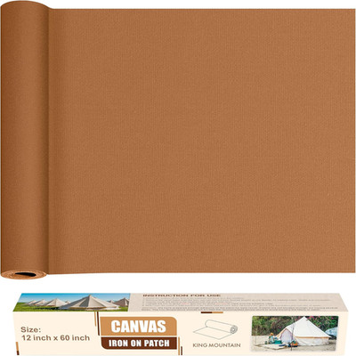 Canvas Iron on Patch,12''×60'',Waterproof 100% Cotton Fabric Repair Patch,Used for