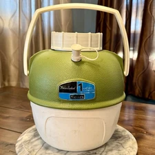 VTG Sears Roebuck 1 Gallon Vacucel Insulated Water Jug Lid Cup Pour Spout USA