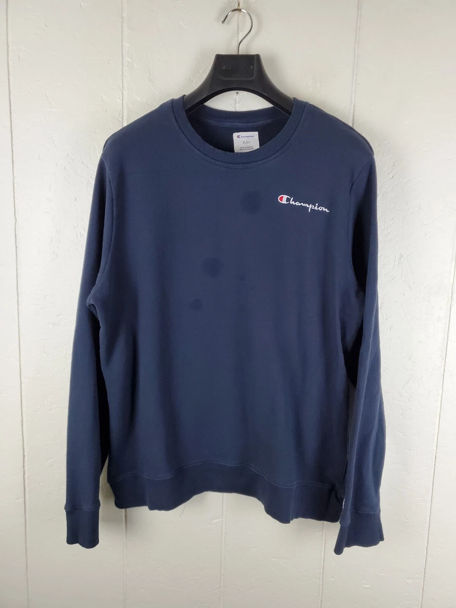 Champion Sweatshirt Mens Extra Large Blue Embroidered Logo Crew Neck Long  Sleeve | eBay