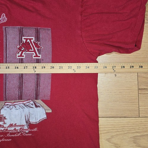 Vtg Arkansas Razorbacks Shirt Sz L Nutmeg Made USA Locker Room NCAA Basketball - Picture 8 of 9