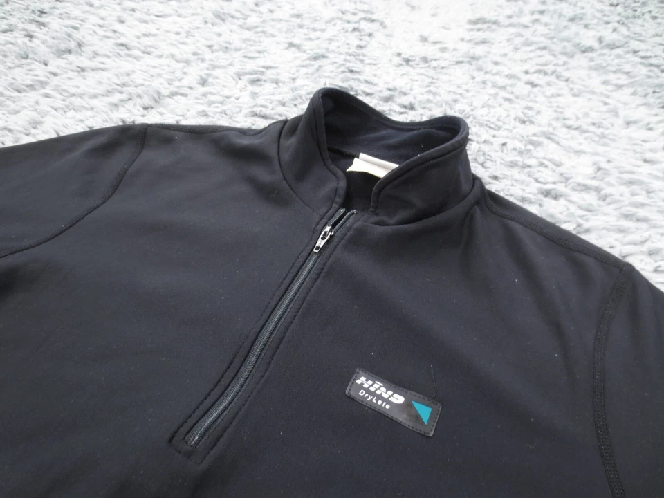 Винтажный задний DryLete верхний женщин средний черный сжатия работает 1/4 молнии макет США - Изображение 2 из 4