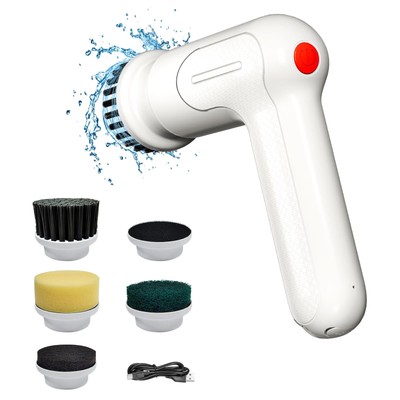 Electric Spin Scrubber 2024 Upgrade Cordless Shower Scrubber With 5 Replaceable 