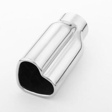 Heart Shaped Exhaust Tip 2 In 6 Long 304 Stainless Steel Polished Straight Cut
