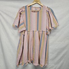 Show Me Your Mumu Dress Size S Pink Brooks Babydoll Mini Paradise Stripe Cotton
