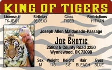 Joe Exotic Tiger King Novelty License MADE ON METAL/ALUMINUM