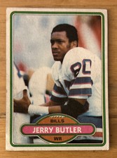 1980 Topps Jerry Butler Football Rookie Card (RC) #36 Bills Wide Receiver O/C. rookie card picture