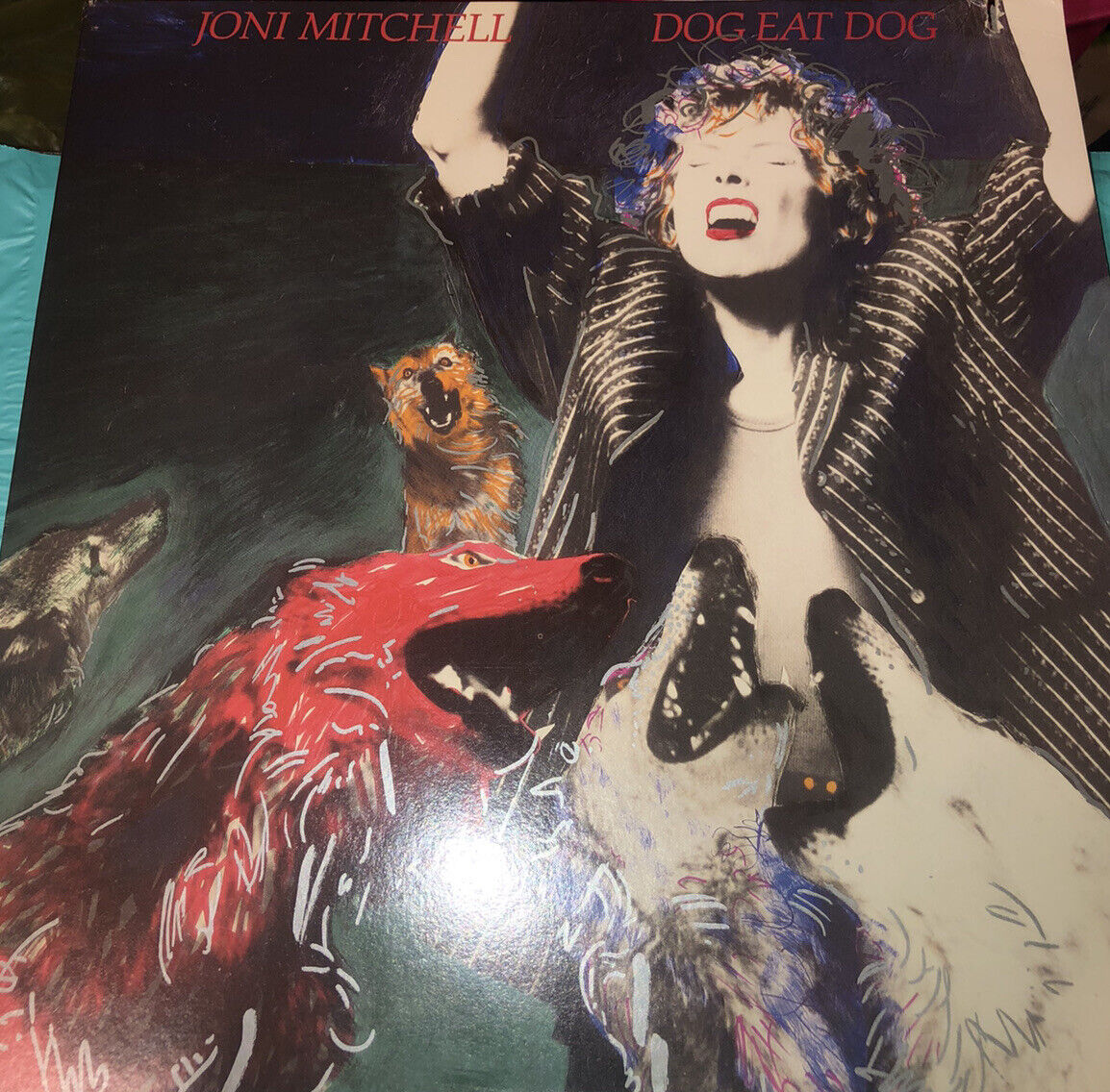 Joni Mitchell - Dog Eat Dog LP Vinyl 33 RPM Record.