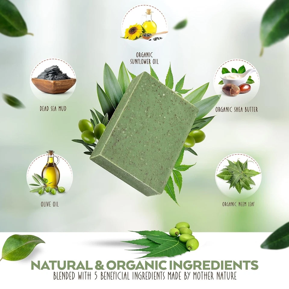 Handcrafted Neem & Dead Sea Mud Soap Bar - Luxurious Bar for All Skin Types - Image 4 of 4