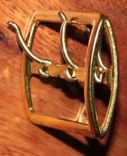 VINTAGE 1980 WATERBURY Brass Belt Buckle 2" x 2.5" Set of 2 DEAD STOCK USA MADE