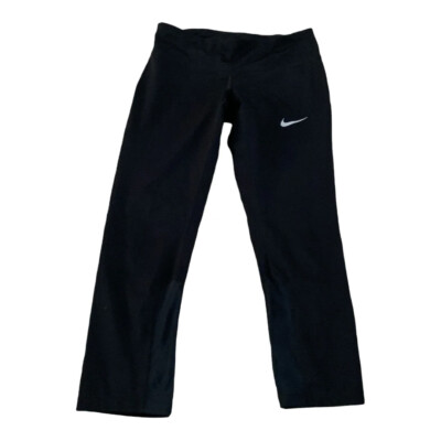 Nike Dri-Fit Womens Capri Running Leggings Size S Small Zip Pocket