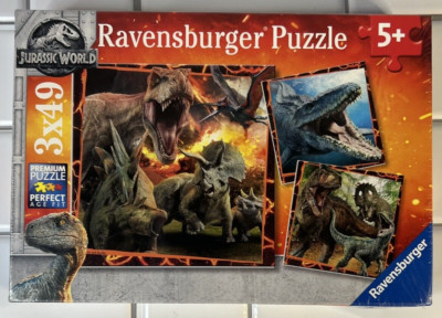 Ravensburger Puzzle Jurassic Park World 3 x 49 Pieces Jigsaw 3 Pack Dinosaurs