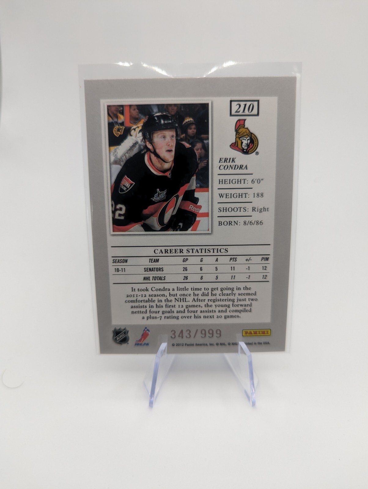 Erik Conda 2011-12 Panini Elite Rookie #210 /999 | eBay